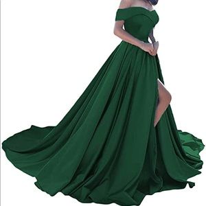 Off the shoulder satin gown